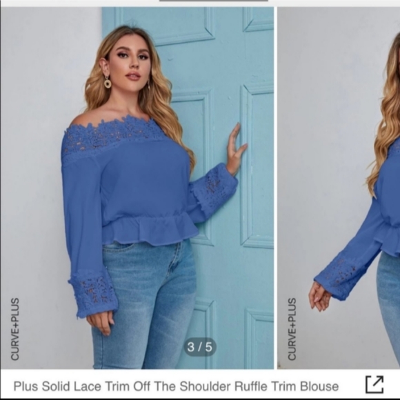 HOST PICK 🌟 Lace Trim Off Shoulder Blouse - Picture 2 of 5